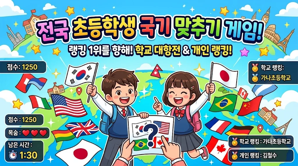 전국 초등학생 국기 마스터 소개 사진